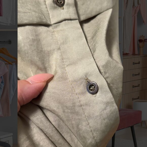 Light Green Silk Shirt dress - Picture 7 of 8